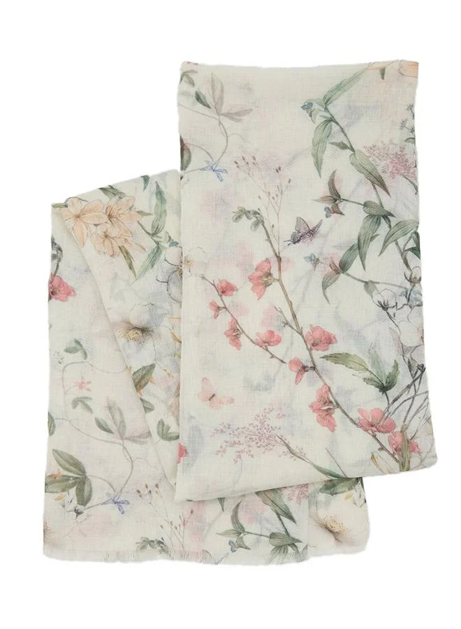 Bloomia Ladies White Scarves