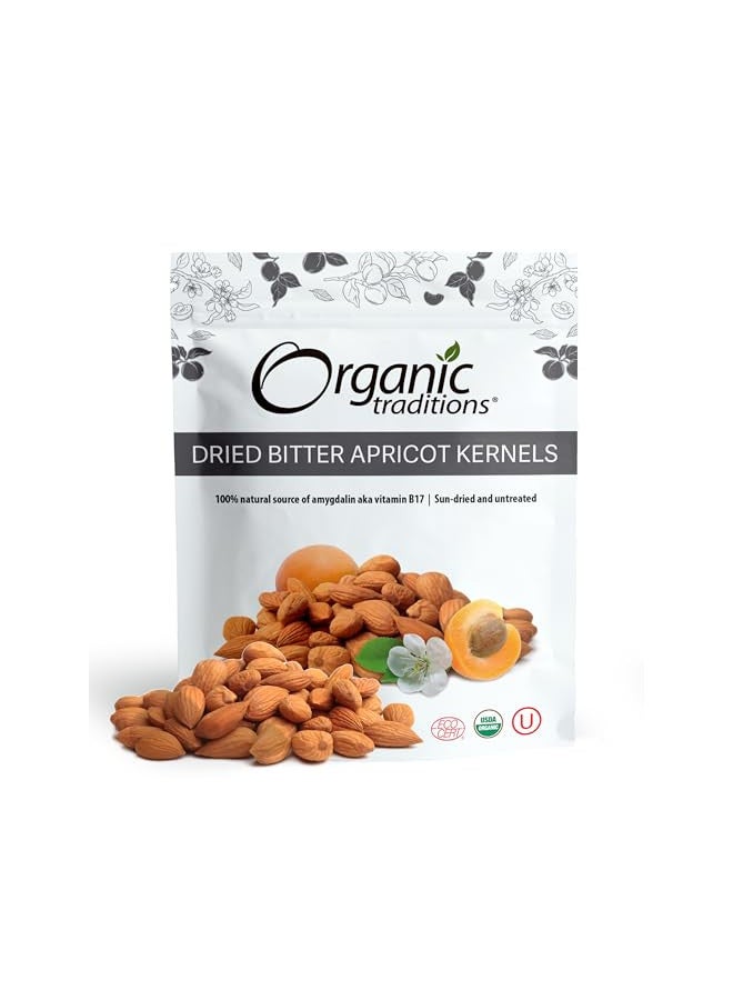 Organic Traditions Organic Traditions Bitter Apricot Kernels - 8oz - USDA Organic Certified - Apricot Seeds  - Image 1