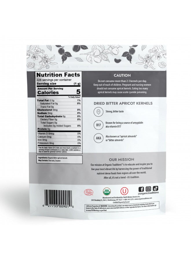Organic Traditions Organic Traditions Bitter Apricot Kernels - 8oz - USDA Organic Certified - Apricot Seeds  - Image 3