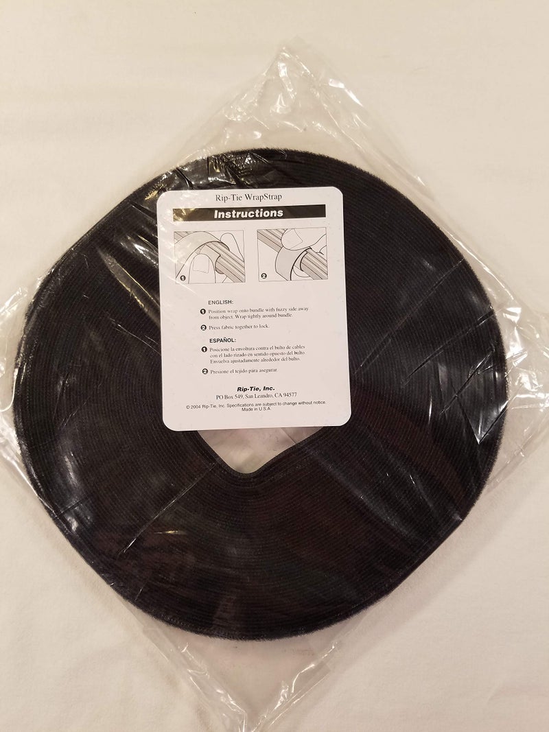 Rip-Tie Hook-and-Loop Cable Tie Roll,75 ft,Black - Image 3