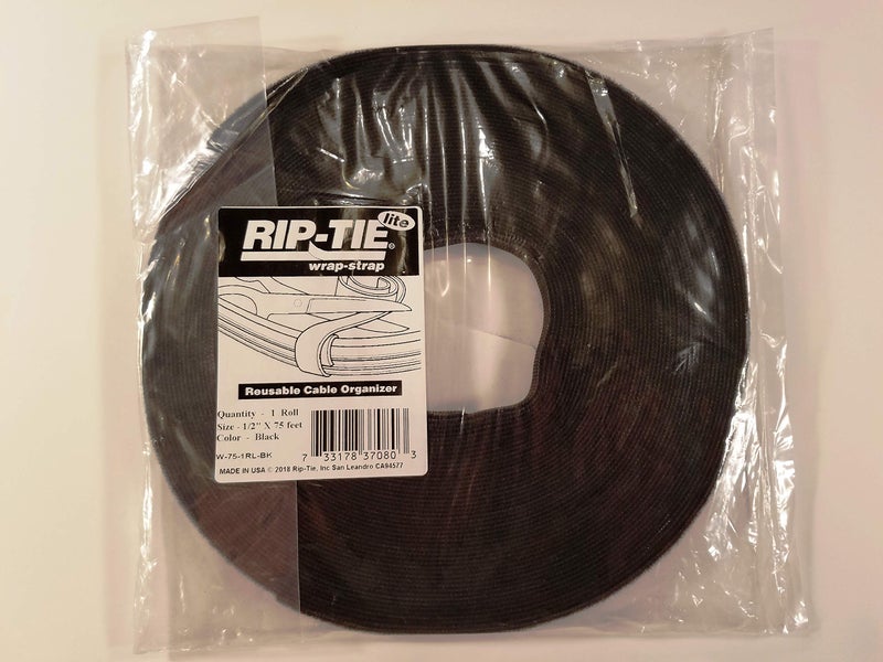 Rip-Tie Hook-and-Loop Cable Tie Roll,75 ft,Black - Image 5