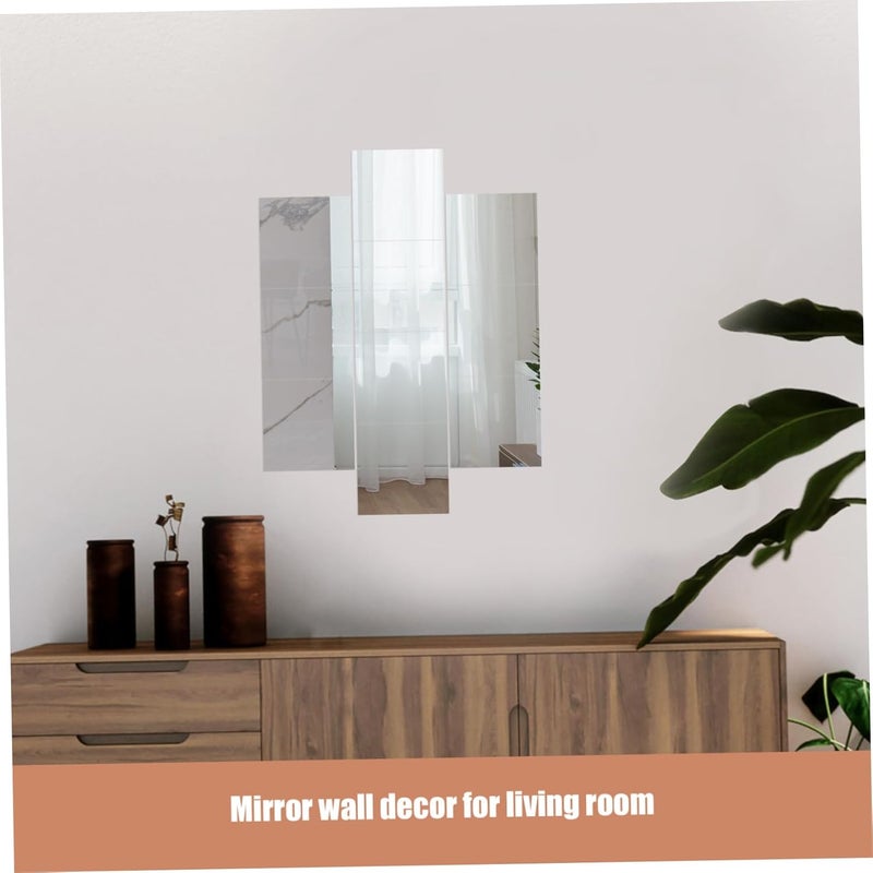 ABOOFAN 10Sheets Removable Adhesive Mirror Wall Stickers Self Adhesive Decals for Living Bedroom and Home Decor Easy to Install - Image 4