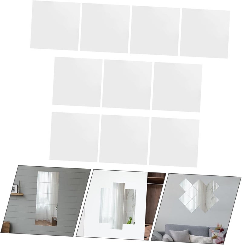 ABOOFAN 10Sheets Removable Adhesive Mirror Wall Stickers Self Adhesive Decals for Living Bedroom and Home Decor Easy to Install - Image 3