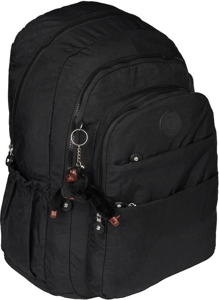 ريلاكسن Crinkle Water Repellent Fabric 5 Compartment School Backpack with Accessories RLX1625-BLACK