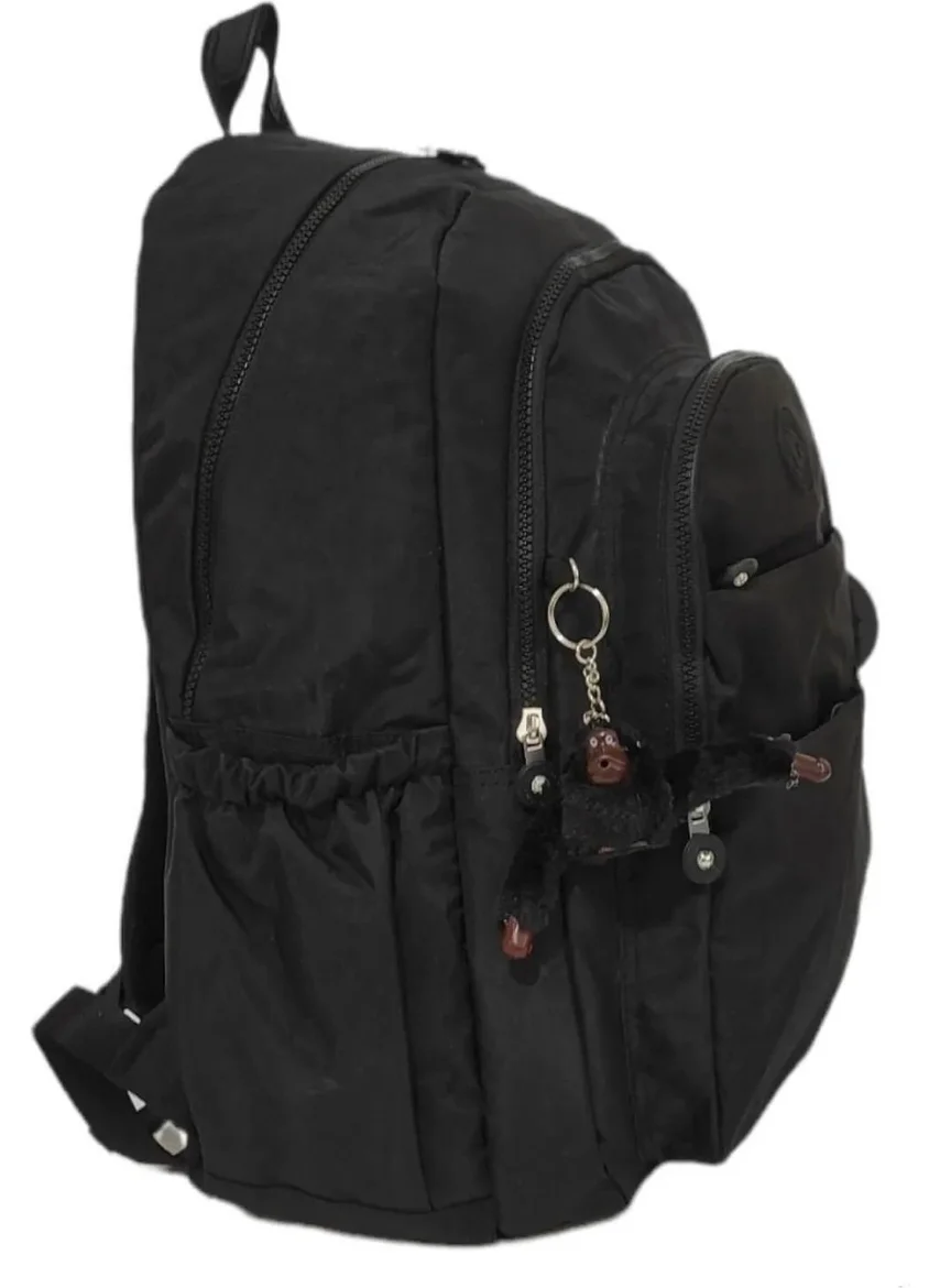 ريلاكسن Crinkle Water Repellent Fabric 5 Compartment School Backpack with Accessories RLX1625-BLACK
