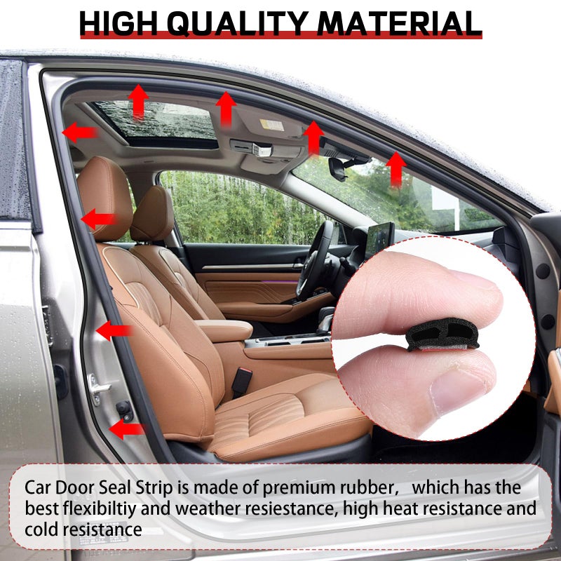 Storystore Car Door Seal Strip, 39.3 Feet Long Self Adhesive Auto Rubber Door Weather Stripping Draft Seal Strip with Double Hole, Auto Weather Stripping Edge Protector for Car Window and Door, Engine Cover - Image 3