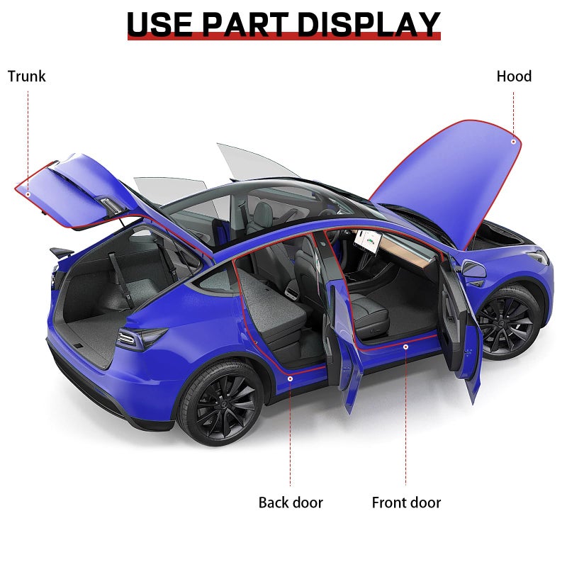 Storystore Car Door Seal Strip, 39.3 Feet Long Self Adhesive Auto Rubber Door Weather Stripping Draft Seal Strip with Double Hole, Auto Weather Stripping Edge Protector for Car Window and Door, Engine Cover - Image 5