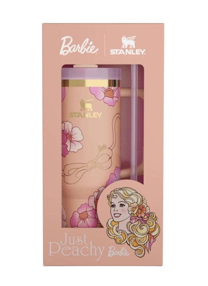 Barbie x Stanley 80’s Peaches ‘n Cream Quencher 40 OZ | Limited Edition Stainless Steel Stanley Cup with Soft Peach Finish, Leak-Resistant Lid, Reusable Straw & Handle | BPA-Free, Double-Wall Vacuum Insulated | Keeps Drinks Cold for 11 Hours, Hot for 7 Hours | Retro-Inspired Collector’s Gift Packaging | Elegant & Durable Hydration for Everyday Use