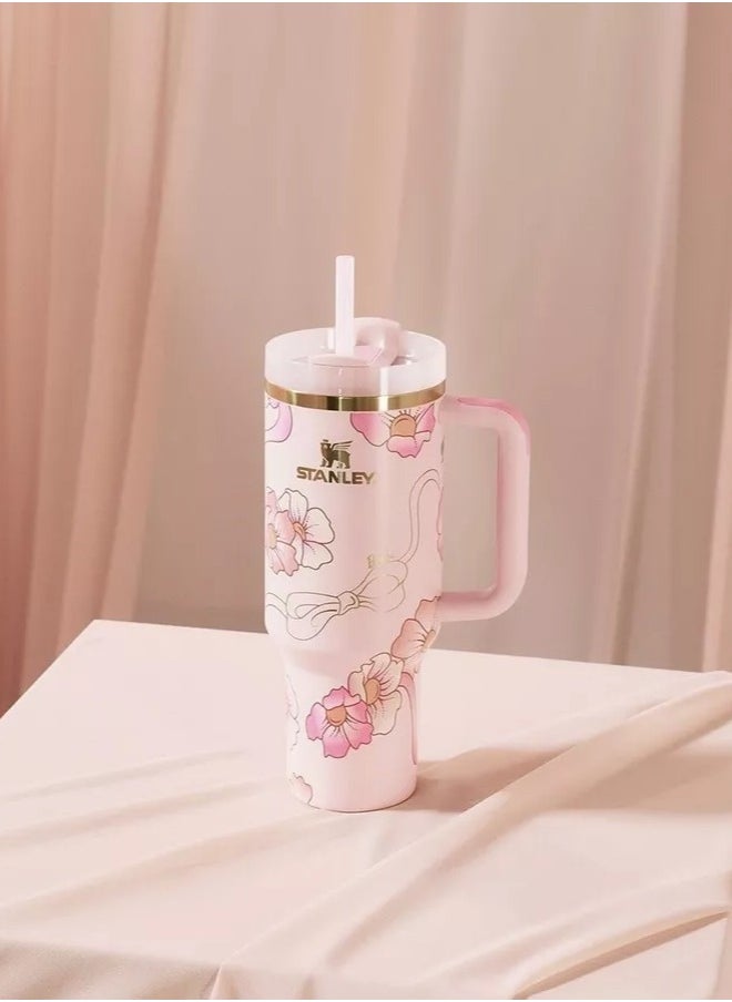 Barbie x Stanley 80’s Peaches ‘n Cream Quencher 40 OZ | Limited Edition Stainless Steel Stanley Cup with Soft Peach Finish, Leak-Resistant Lid, Reusable Straw & Handle | BPA-Free, Double-Wall Vacuum Insulated | Keeps Drinks Cold for 11 Hours, Hot for 7 Hours | Retro-Inspired Collector’s Gift Packaging | Elegant & Durable Hydration for Everyday Use