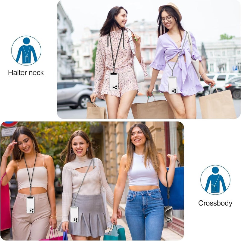 AccuPrints Sumiko Phone Lanyard for Mobile, Adjustable Wrist and Neck Strap Set for Most Phone Case, Universal Nylon Safety Mobile Chain, Crossbody Strap with 2 Self-Adhesive Inserts Sling Not Includes Case - Image 5