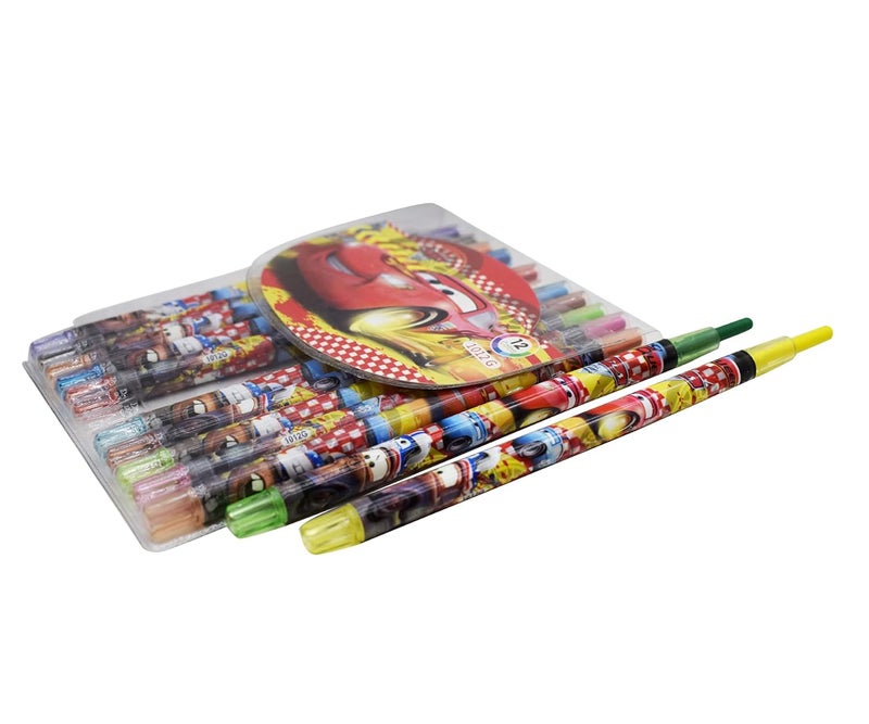 Asera Cartoon Printed Rolling Crayons Twistable Crayons Birthday Return Gift for Kids Pack of 1 Cars - Image 2