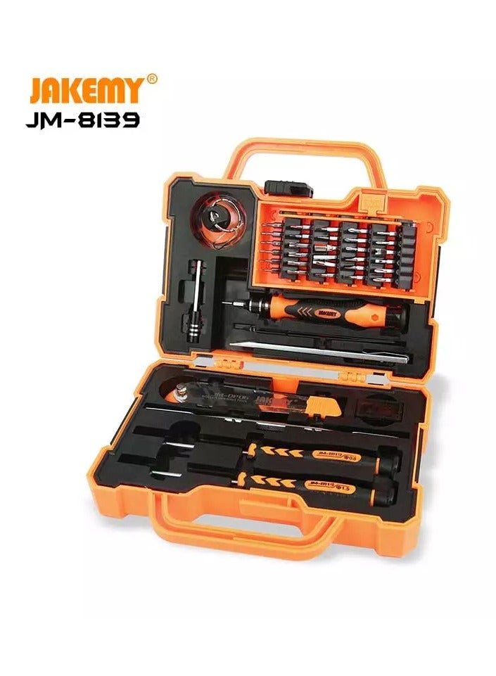 JAKEMY JM-8139 47-in-1 Precision Screwdriver and Repair Tool Kit – CR-V Multi-Bit Set for Electronics, Mobile Phones, Laptops, DIY & Household Use  - Image 1