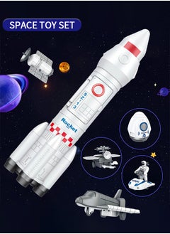 GROIC Deluxe Space Playset Toy - Astronaut Action Figure Space Exploration Playset Space Shuttle, Space Station & Capsule, Space Rocket & Rover - Space Toys for Boys and Girls  - Image 5