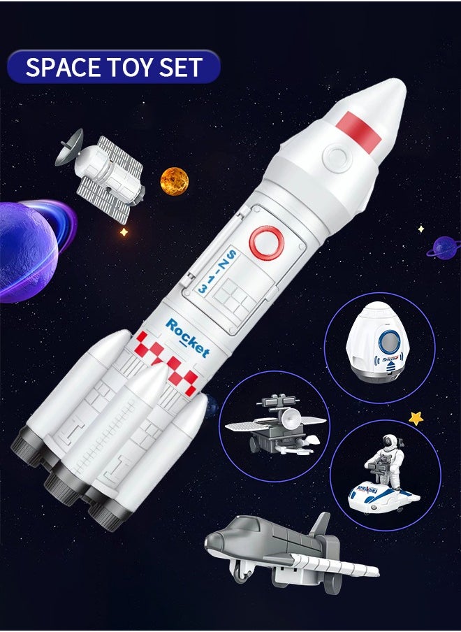 GROIC Deluxe Space Playset Toy - Astronaut Action Figure Space Exploration Playset Space Shuttle, Space Station & Capsule, Space Rocket & Rover - Space Toys for Boys and Girls  - Image 5