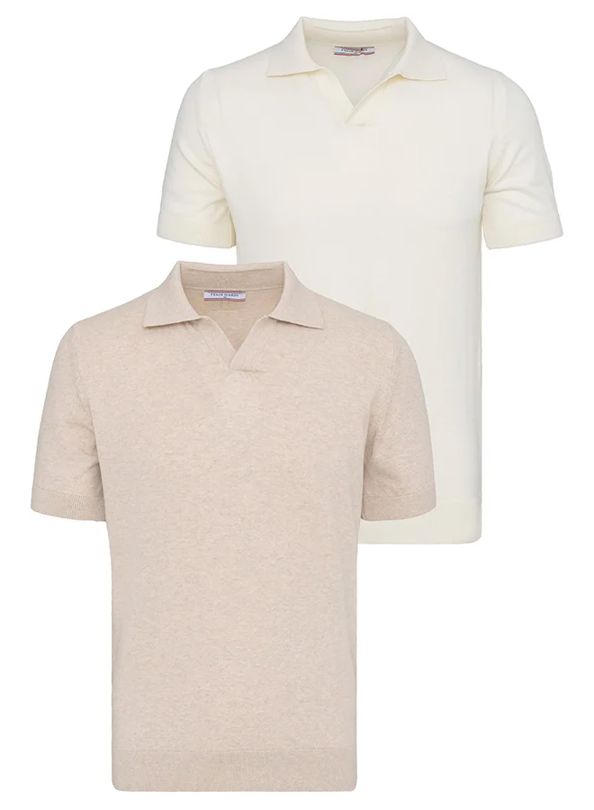 FELIX HARDY Men's 100% Cotton Polo Shirt Short Sleeve Pack of 2