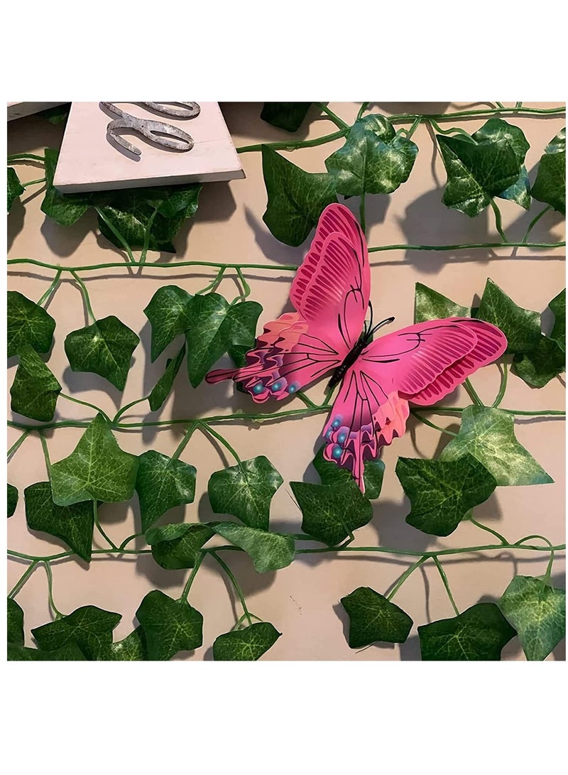 سيوسي ملصق جداري على شكل فراشة ، ملصق جداري مغناطيسي ثلاثي الأبعاد على شكل فراشة ، ملصق جداري مزخرف قابل للإزالة لغرفة الأطفال وغرفة النوم وغرفة المعيشة وتزيين الحفلات 24 قطعة ، وردي - Image 5
