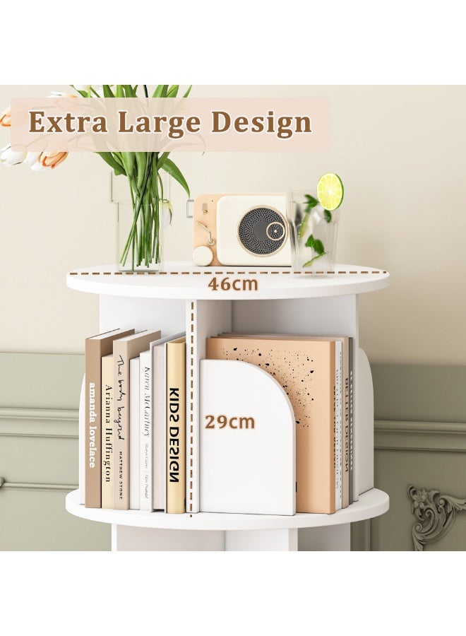 FAMAPY Round Rotating Bookshelf 360° Spinning Bookcase Organizer with 3 or 4 Shelves, Corner Standing Storage Rack for Home Office, Tall Narrow Bookcase for Small Spaces, Bedroom, Kids Room - Image 5