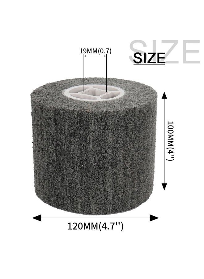 Baisiky 120x100x19mm Non-Woven Abrasive Wire Drawing Polishing Burnishing Wheel Flap Brush for Surface Treatment Stainless Steel, Aluminum, Copper, and More - 400 Grit - Image 2
