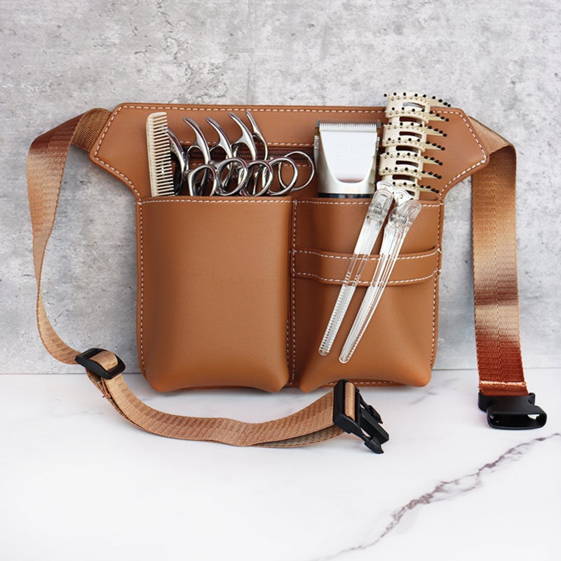 Hair Scissor Holster Khaki Multi-Functional Design Hairdressing Pouch - High-Quality Durable Material Barber Pouch for Professional Hairstylists Barbers Salon Use - Image 4