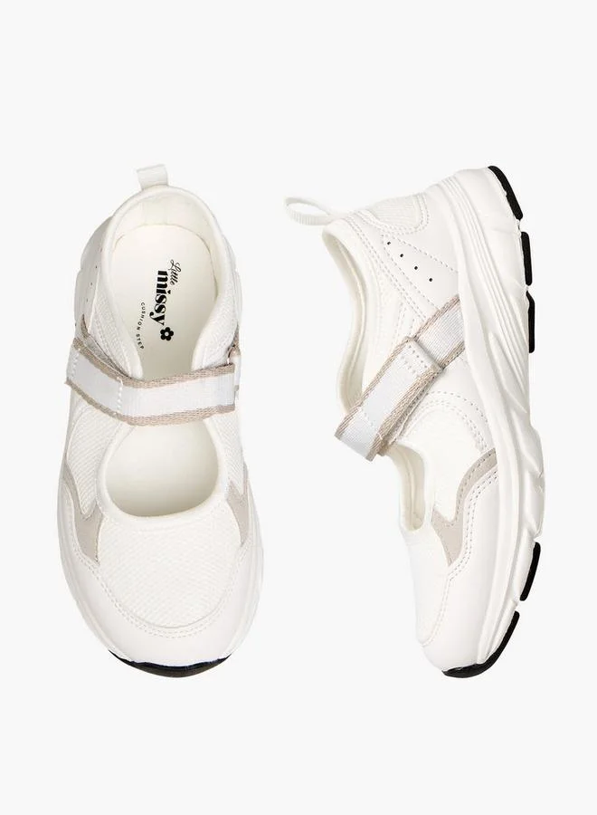 Little Missy WHITE Girls Hook and Loop Sports Shoes for Women | Best Price UAE