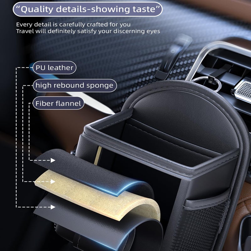 iLulala Car Air Vent Storage Bag Organizer Pocket, Sunglass Holder Car Mount Phone Holder Coin Key Card Case Organizer with Clip, Car Air Vent Phone Holder Coin Key Card Case Organizer. (Black) - Image 4
