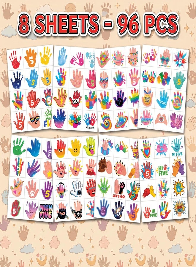 91TATTOOS 96 PCS Hi Five Temporary Tattoos for Kids - Image 3