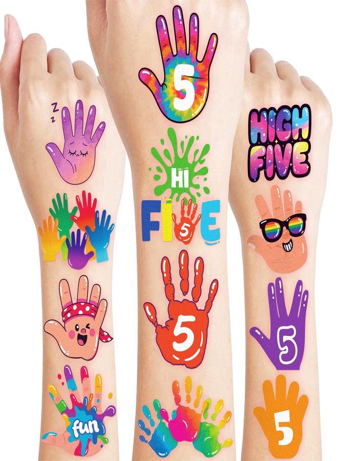 91TATTOOS 96 PCS Hi Five Temporary Tattoos for Kids - Image 1