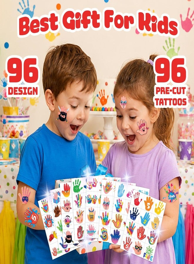 91TATTOOS 96 PCS Hi Five Temporary Tattoos for Kids - Image 4