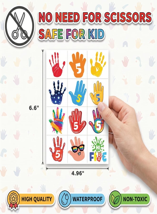 91TATTOOS 96 PCS Hi Five Temporary Tattoos for Kids - Image 5