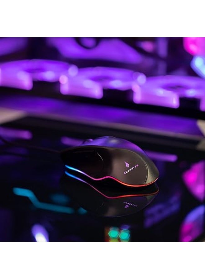 SureFire Martial Claw Gaming Mouse with RGB Lighting, PC Mouse with 7 Programmable Buttons, Wired Mouse, 7,200 DPI Computer Mouse with 1.8 m Cable - Image 4