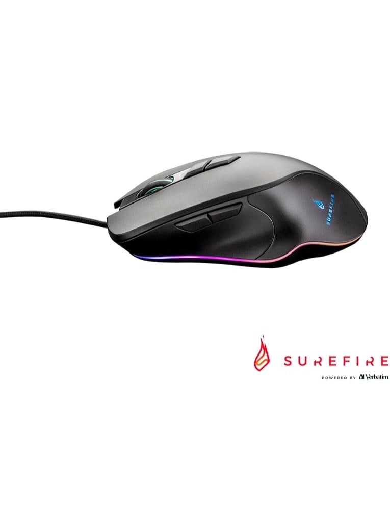 SureFire Martial Claw Gaming Mouse with RGB Lighting, PC Mouse with 7 Programmable Buttons, Wired Mouse, 7,200 DPI Computer Mouse with 1.8 m Cable - Image 1