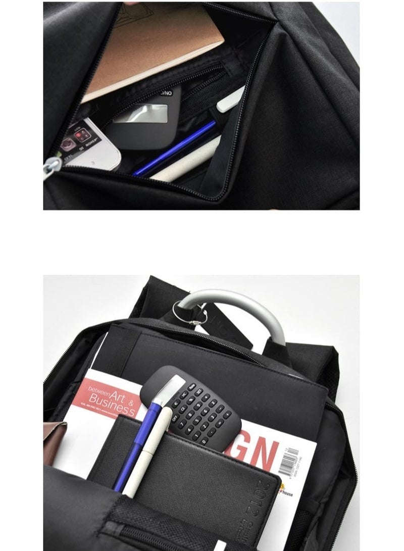 حقيبة ظهر للكمبيوتر المحمول أثناء السفر للعمل، هدايا حقيبة كمبيوتر مدرسية جامعية مقاومة للماء مع منفذ سماعة أذن للرجال والنساء - Image 2