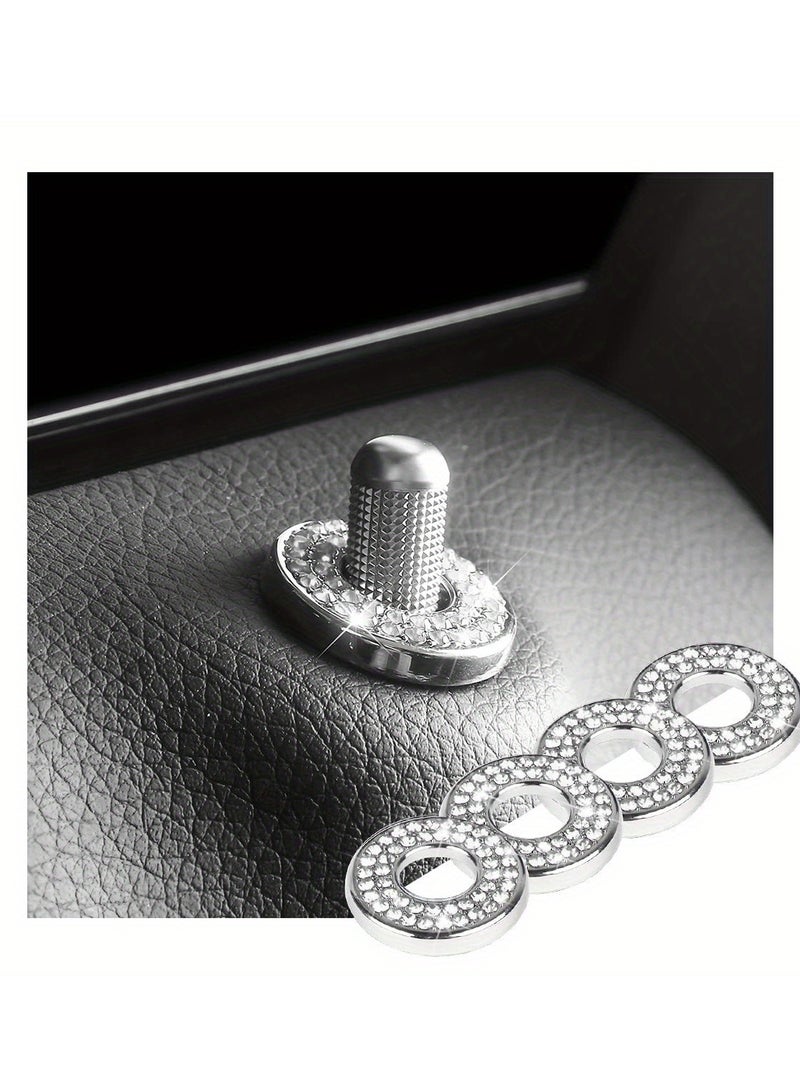 4 قطعة ملصقات السيارات الكريستال الشارات ديكورات داخلية لقفل باب السيارة سحب قضيب الترباس - Image 1