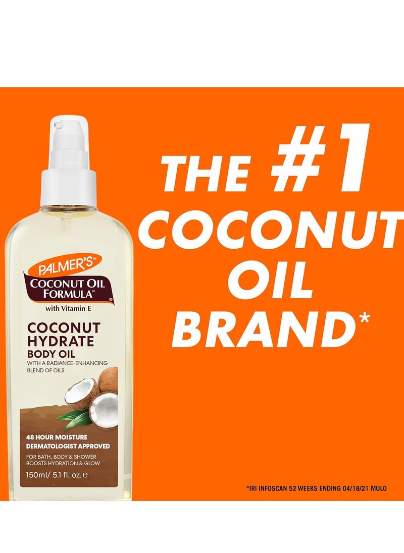 PALMER'S - Palmer's Coconut Oil Formula Body Oil, Body Moisturizer with Green Coffee Extract, Bath Oil for Dry Skin, 5.1 Ounces (Spray Cap) - Image 1