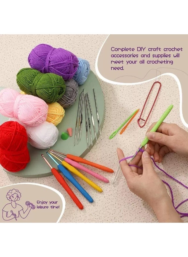 JAYATO Luxurious Beginner Crochet Kit with Storage Bag, All-Inclusive Crochet Hook Kit for Beginners, Soft Handle Crochet Hook, Wool Yarn, Knitting Needles, Doll-making, Portable Knitting Crochet Supplies, Essential for Crochet Lovers, DIY Crochet Gift for Friends and Families - Image 3