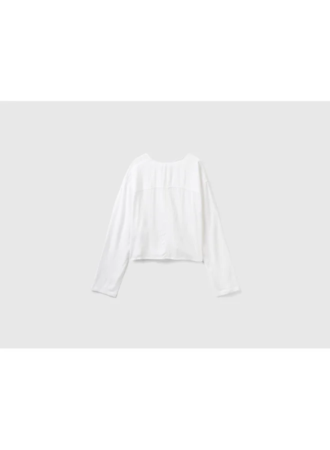 UNITED COLORS OF BENETTON Blouse With V-Neck
