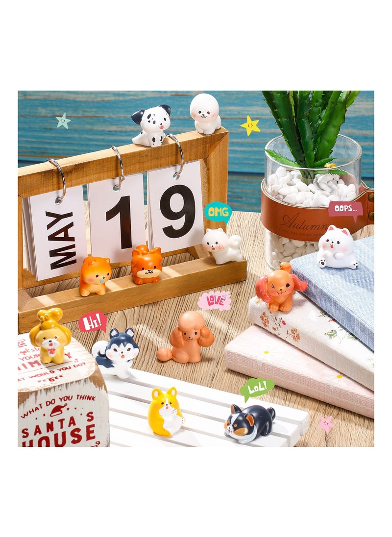KASTWAVE 12 PCS Cute Dog Figurines Set, Miniature Garden Dogs Landscape, Mini Resin Dog Toy, Figures Puppy Party Decorations, Cake Cupcake Toppers, for Home Garden Birthday Party Plant Pots Decor  - Image 4