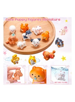 KASTWAVE 12 PCS Cute Dog Figurines Set, Miniature Garden Dogs Landscape, Mini Resin Dog Toy, Figures Puppy Party Decorations, Cake Cupcake Toppers, for Home Garden Birthday Party Plant Pots Decor  - Image 1