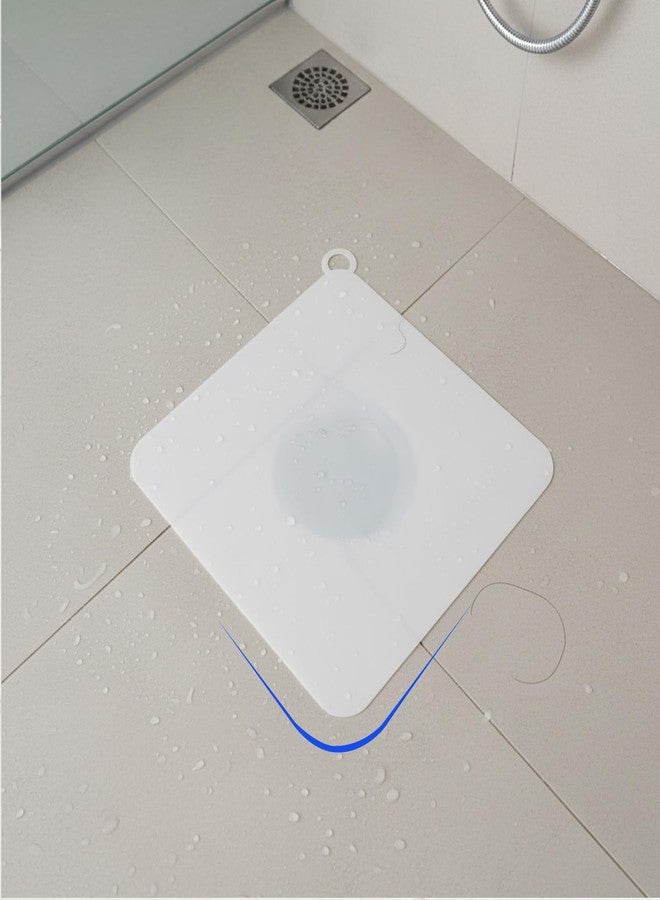 Zelphvt 2 Pcs Basement Drain Cover, Floor Drain Cover 7.8x7.8 Inch Silicone Tub Stopper for Kitchen,Bathroom and Laundry White - Image 4