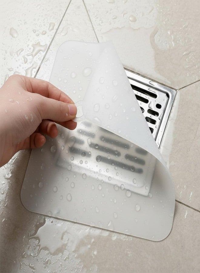 Zelphvt 2 Pcs Basement Drain Cover, Floor Drain Cover 7.8x7.8 Inch Silicone Tub Stopper for Kitchen,Bathroom and Laundry White - Image 1