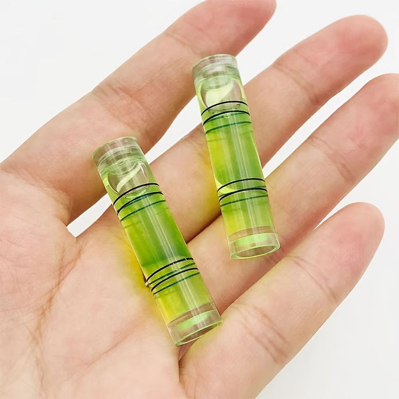 4 Acrylic Cylinder Level Bubbles 8x35mm Green Precision Tube Spirit Levels For Picture Frames Measuring Tools - Image 2