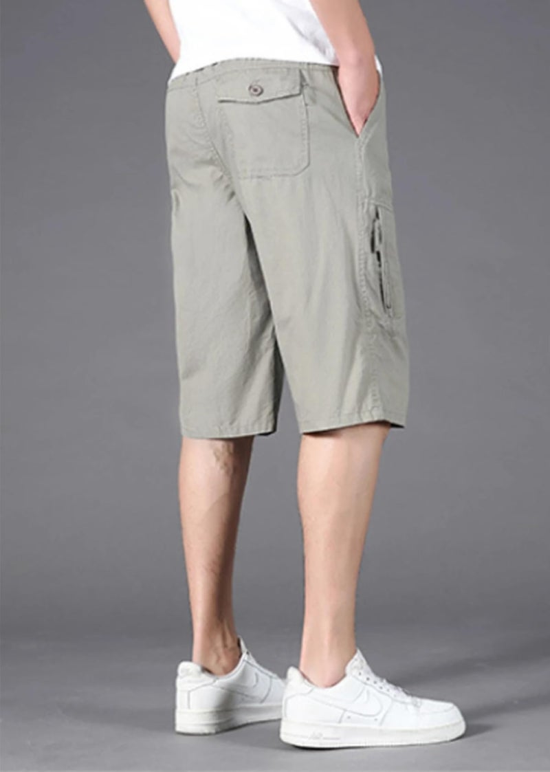 Lymio Men Shorts || Men Shorts Cotton Casual (Shorts-32-Light Grey-L) - Image 3