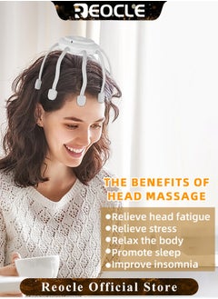 REOCLE Electric Scalp Massager Head Massager with 8 Vibrating Contacts & 3 Modes 360 Degree Head Massager Cordless Portable Head Scratcher for Stress Relax  - Image 2
