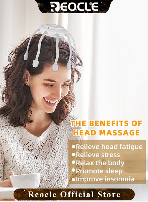 REOCLE Electric Scalp Massager Head Massager with 8 Vibrating Contacts & 3  Modes 360 Degree Head Massager Cordless Portable Head Scratcher for Stress  Relax | Best Price UAE | Dubai, Abu Dhabi