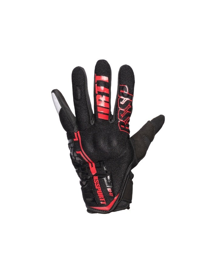 RS قفازات مقاومة للاهتراء وقابلة للتنفس وغير قابلة للانزلاق مع شاشة تعمل باللمس لقفازات حماية ركوب الدراجات النارية حمراء وسوداء متوسطة - Image 1