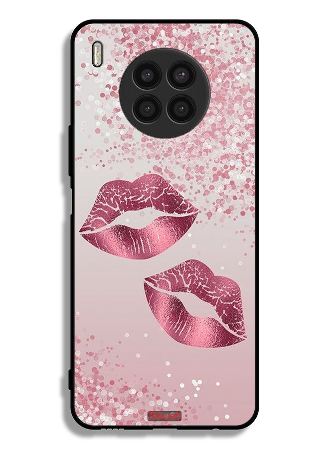 Tolwak Honor 50 Lite Protective Case Cover Glitter Lips - Image 2