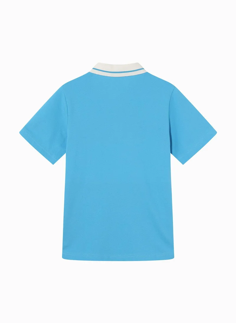 بالابالا Kids Boy Lapel short-sleeved T-shirt