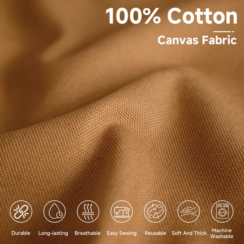 Simple&Opulence 100% Cotton Canvas Fabric 10oz. 59 Inch by The Yard, Nature Duck Fabric Textile Medium Weight for Painting, Sewing, Crafts, Embroidery, Bag, Handmade Home Decor(1 Yard, Khaki) - Image 2