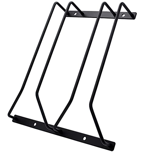 zoohot 9.6-Inch Wine Glass Rack - Under Cabinet Stemware Wine Glass Holder Glasses Storage Hanger Metal Organizer for Bar Kitchen Black (2 Rows, 1 Pack) - Image 1