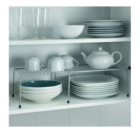 CR18 COLLECTION 4pcs Stainless Steel Kitchen Dish Rack Expandable Storage Shelves for Kitchen Cabinets Multipurpose Organizer Extend Up to 580 mm with AntiRust Nano Coating Pack of 4 - Image 3